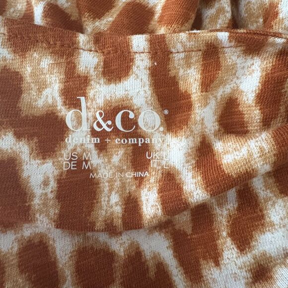 Denim & Co Tan Giraffe Animal Print Maxi Dress with Pockets Casual Size Medium - Picture 6 of 7